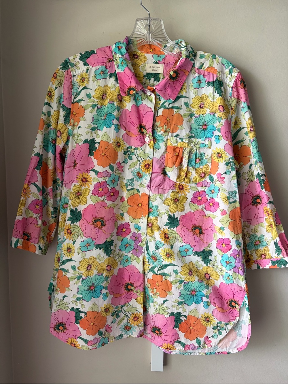 Made in Italy Borsa Donna Floral Cotton Button Up Blouse Women’s M/L Cottagecore